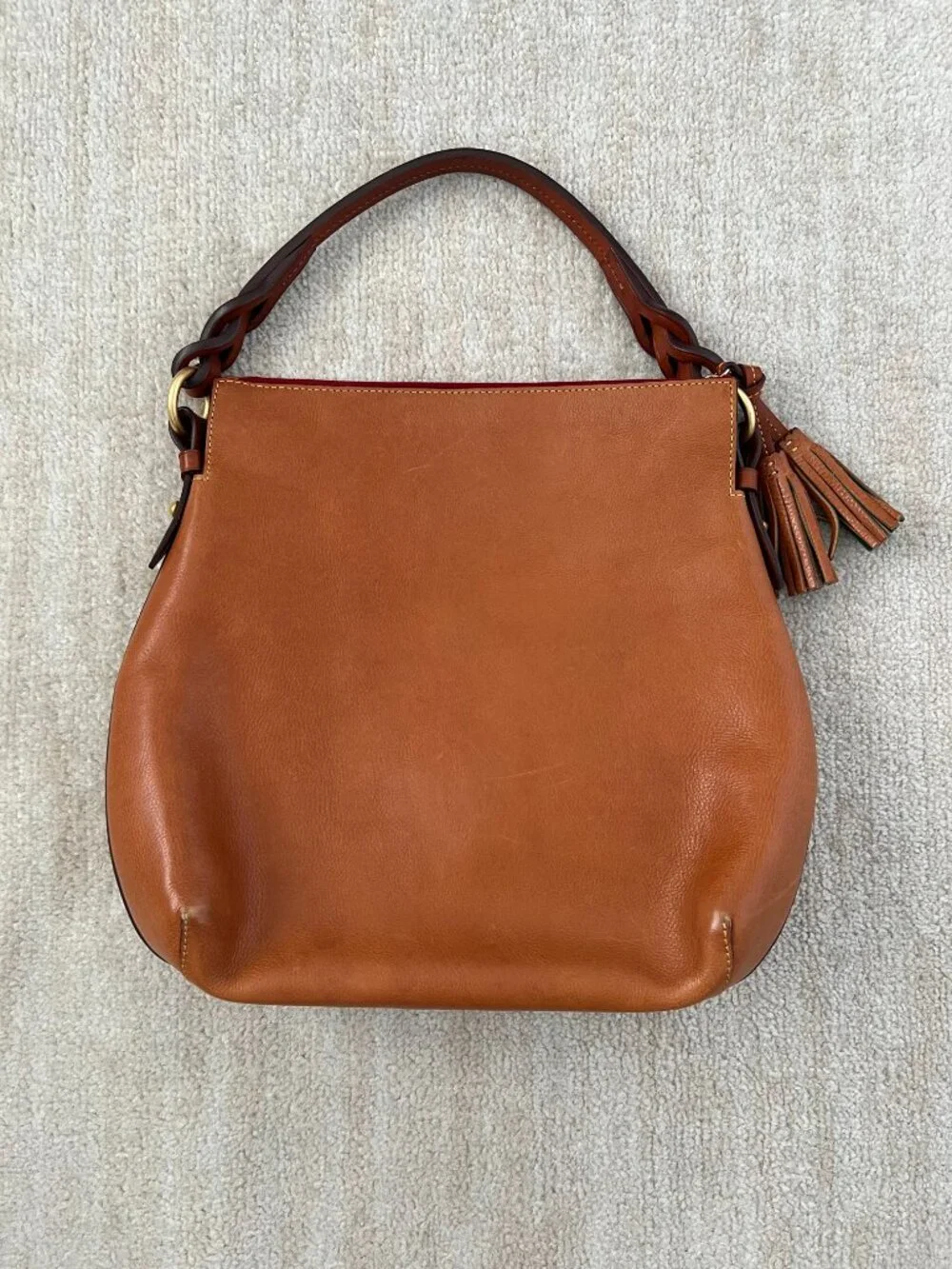 Dooney & Bourke Florentine Leather Twist Strap Hobo Shoulder Bag
